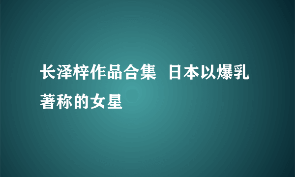 长泽梓作品合集  日本以爆乳著称的女星