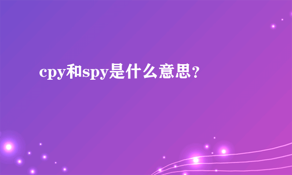 cpy和spy是什么意思？