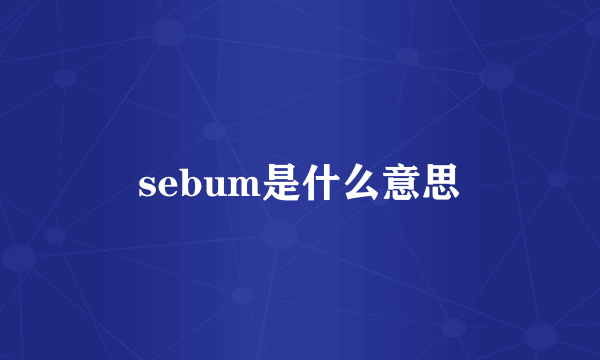 sebum是什么意思