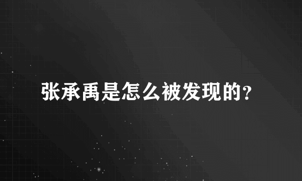 张承禹是怎么被发现的？