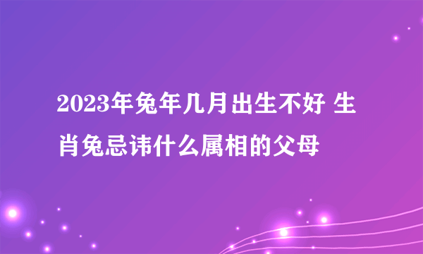 2023年兔年几月出生不好 生肖兔忌讳什么属相的父母