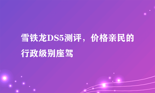 雪铁龙DS5测评，价格亲民的行政级别座驾