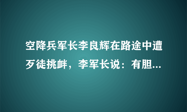 空降兵军长李良辉在路途中遭歹徒挑衅，李军长说：有胆你过来试试