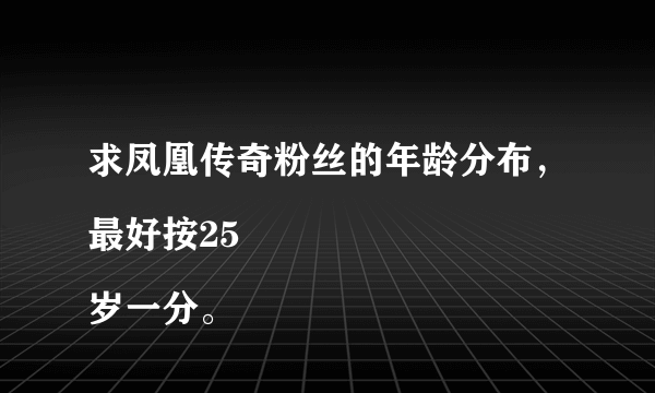 求凤凰传奇粉丝的年龄分布，最好按25
岁一分。