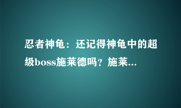 忍者神龟：还记得神龟中的超级boss施莱德吗？施莱德图赏！