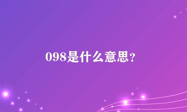 098是什么意思？