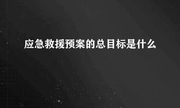 应急救援预案的总目标是什么