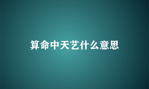 算命中天艺什么意思