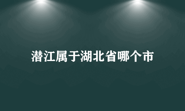 潜江属于湖北省哪个市