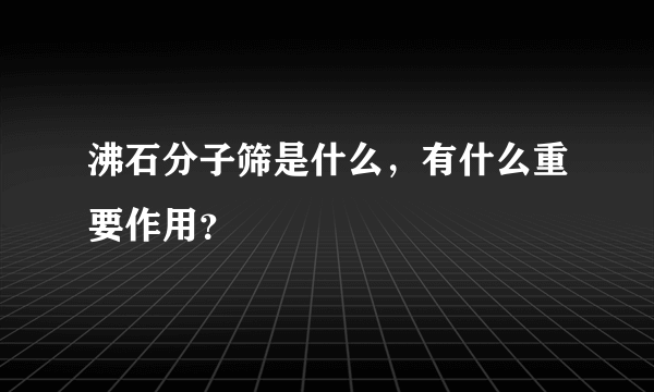 沸石分子筛是什么，有什么重要作用？