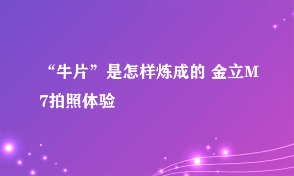 “牛片”是怎样炼成的 金立M7拍照体验