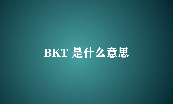 BKT 是什么意思