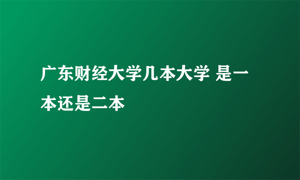 广东财经大学几本大学 是一本还是二本