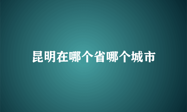 昆明在哪个省哪个城市