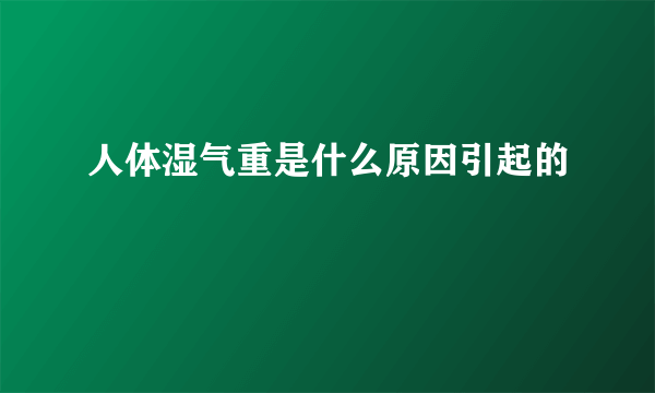 人体湿气重是什么原因引起的