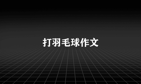 打羽毛球作文