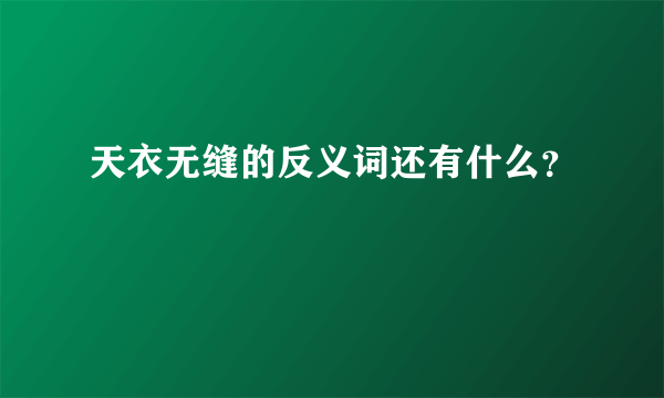 天衣无缝的反义词还有什么？