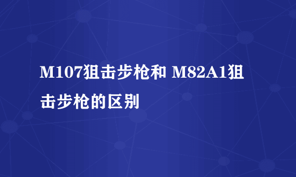 M107狙击步枪和 M82A1狙击步枪的区别