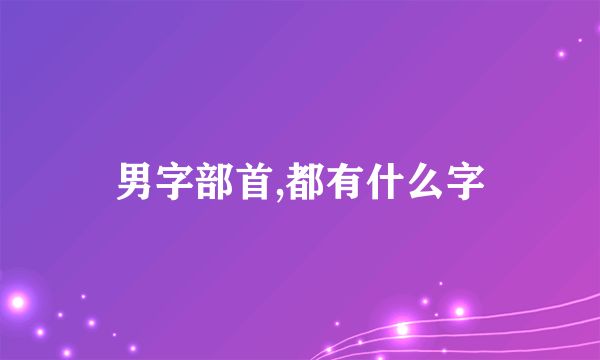 男字部首,都有什么字