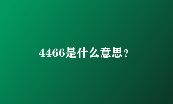 4466是什么意思？