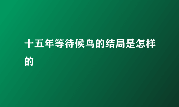 十五年等待候鸟的结局是怎样的