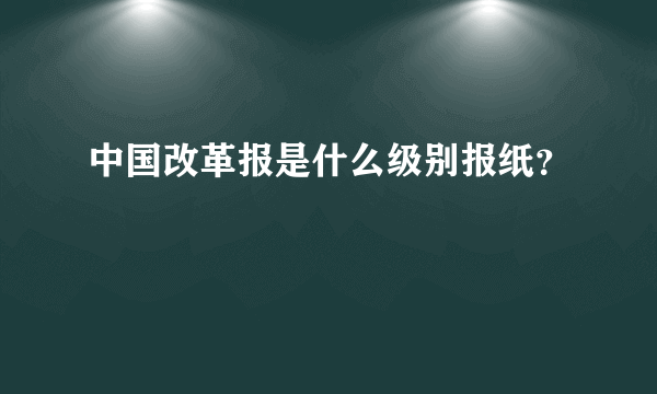 中国改革报是什么级别报纸？