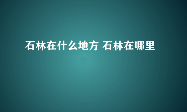 石林在什么地方 石林在哪里