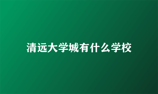 清远大学城有什么学校