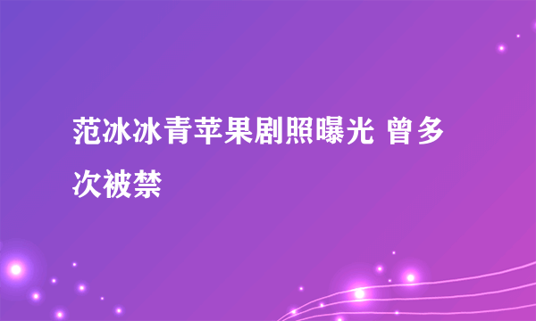 范冰冰青苹果剧照曝光 曾多次被禁