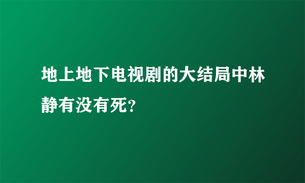 地上地下电视剧的大结局中林静有没有死？