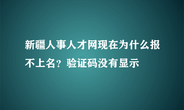 新疆人事人才网现在为什么报不上名？验证码没有显示