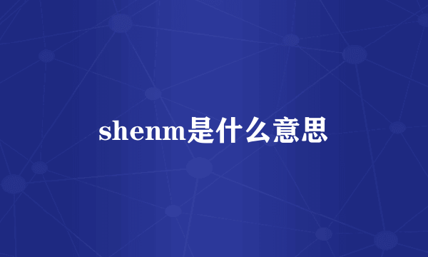 shenm是什么意思