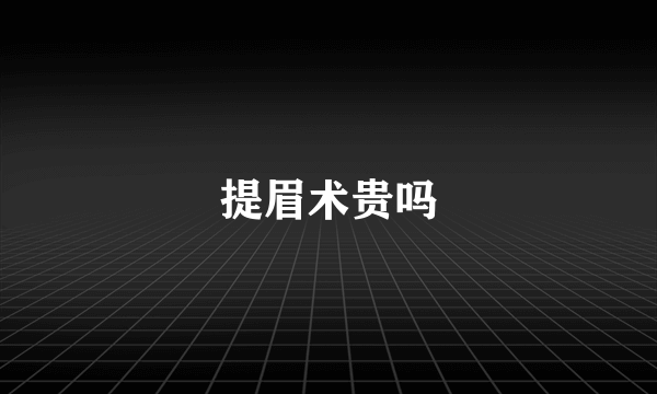 提眉术贵吗