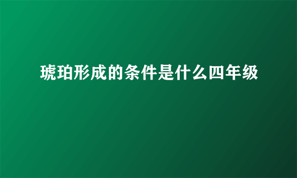 琥珀形成的条件是什么四年级