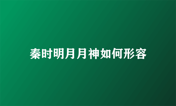 秦时明月月神如何形容