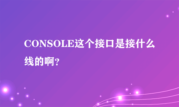 CONSOLE这个接口是接什么线的啊？