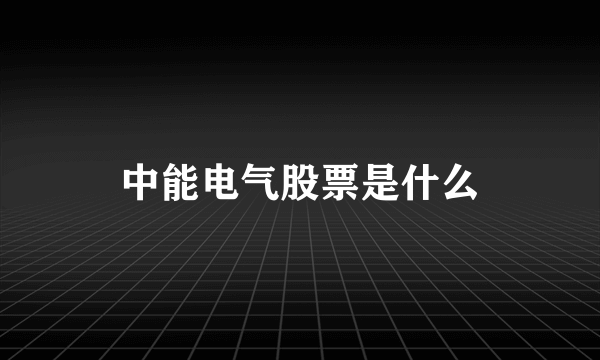 中能电气股票是什么