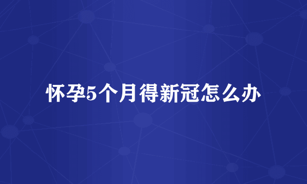 怀孕5个月得新冠怎么办