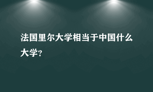 法国里尔大学相当于中国什么大学？