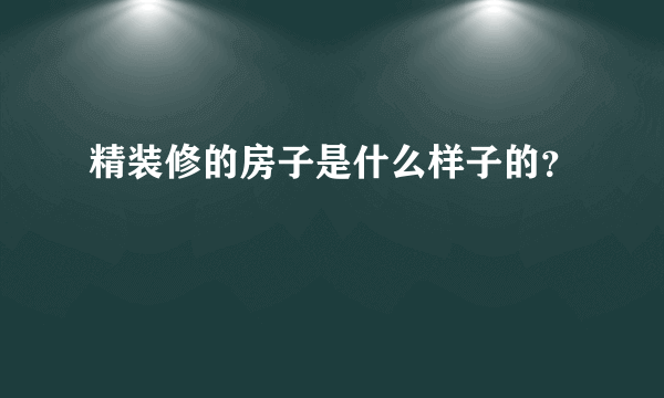 精装修的房子是什么样子的？