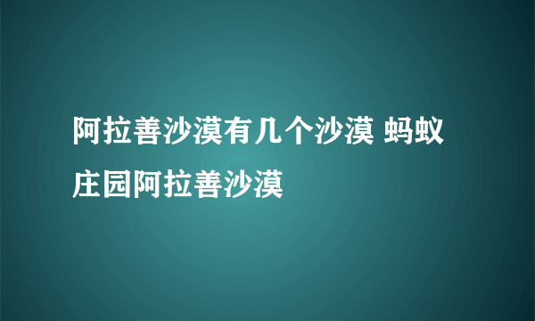 阿拉善沙漠有几个沙漠 蚂蚁庄园阿拉善沙漠