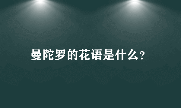 曼陀罗的花语是什么？