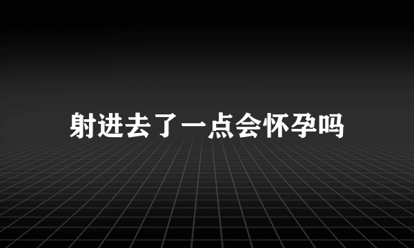 射进去了一点会怀孕吗