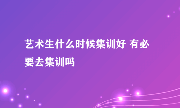 艺术生什么时候集训好 有必要去集训吗