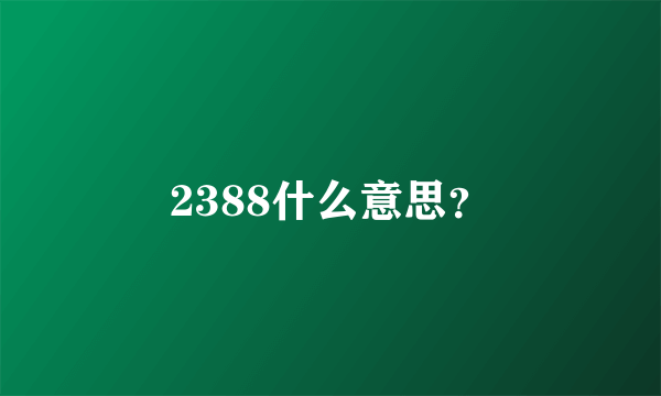 2388什么意思？