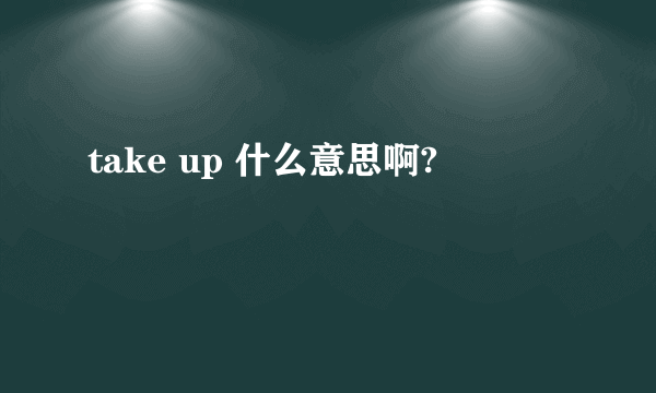 take up 什么意思啊?