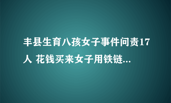 丰县生育八孩女子事件问责17人 花钱买来女子用铁链拴着生子