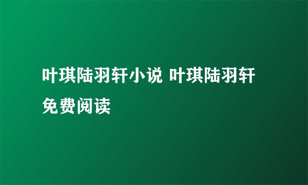 叶琪陆羽轩小说 叶琪陆羽轩免费阅读