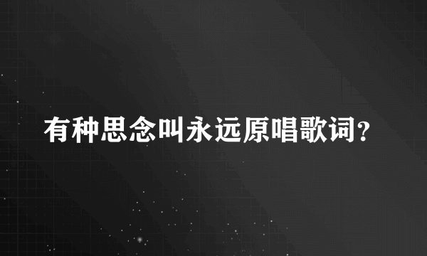 有种思念叫永远原唱歌词？