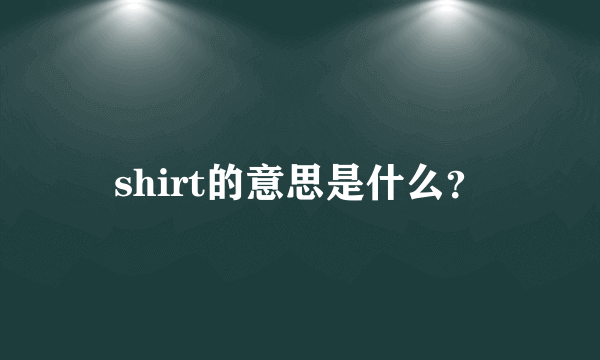 shirt的意思是什么？